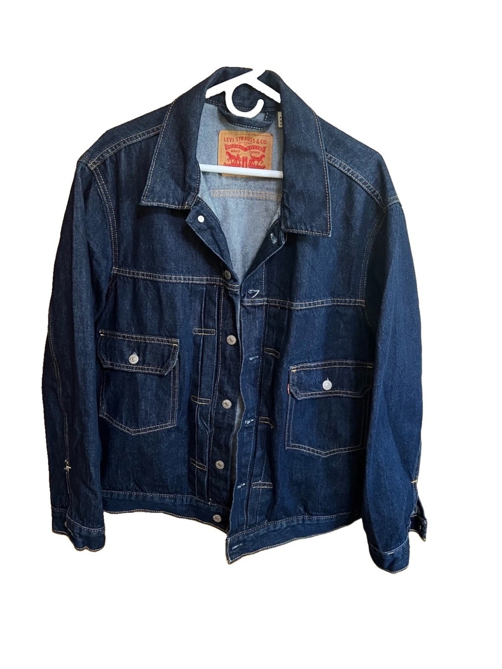 Levi's Type II Trucker Denim Jacket Dark Indigo A7632-0000 Men's XL Fits 2XL